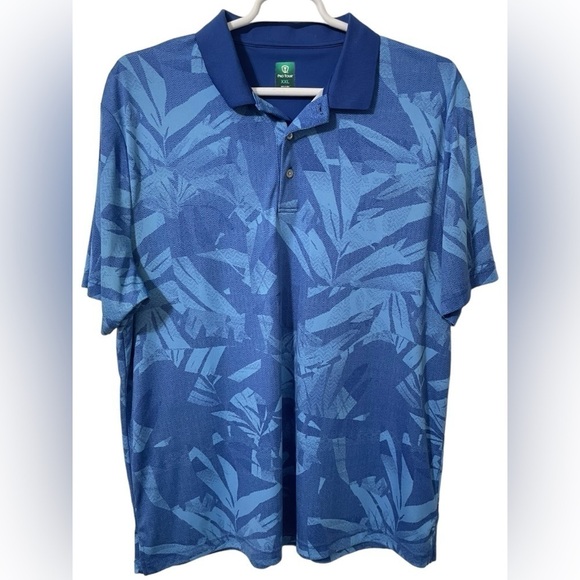 Pro Tour Mens Palm Blue Golf Polo Short Sleeve Shirt size XXL - Picture 1 of 10